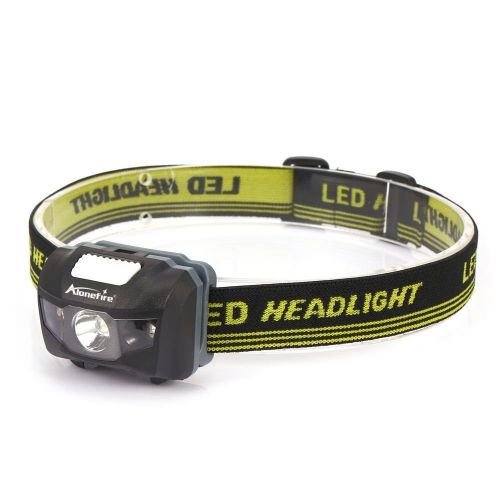 AloneFire HP30 3W Red White LED Lightweight Light; AAA Battery Headlamp; Portable Headlight For Outdoor Fishing Camping & Climbing