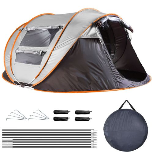 5-8 Person Pop Up Tent Automatic Setup Camping Tent Waterproof Instant Setup Tent with 4 Tent Poles 2 Mosquito Net Windows Carrying Bag for Hiking Cli 5-8 Person Pop Up Tent Automatic Setup Camping Tent Waterproof Instant Setup Tent with 4 Tent Poles 2 Mosquito Net Windows Carrying Bag for Hiking Cli